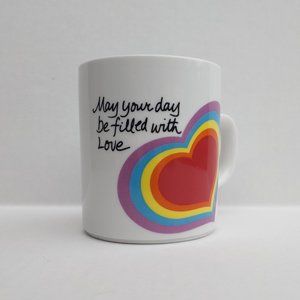 Vintage 1983 Avon rainbow heart mug, Pride, love